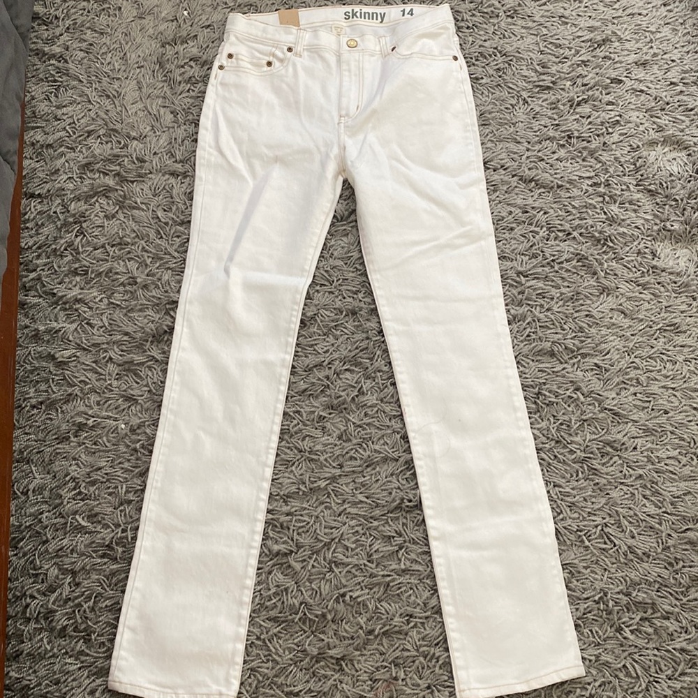 Boys creamy white stretch denim -JCrew crew cuts.